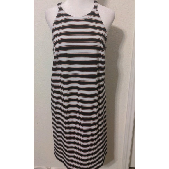 Anne Taylor Dresses & Skirts - Ann Taylor Women's Striped Sleeveless White, Black & Pink Keyhole Dress. Size 8